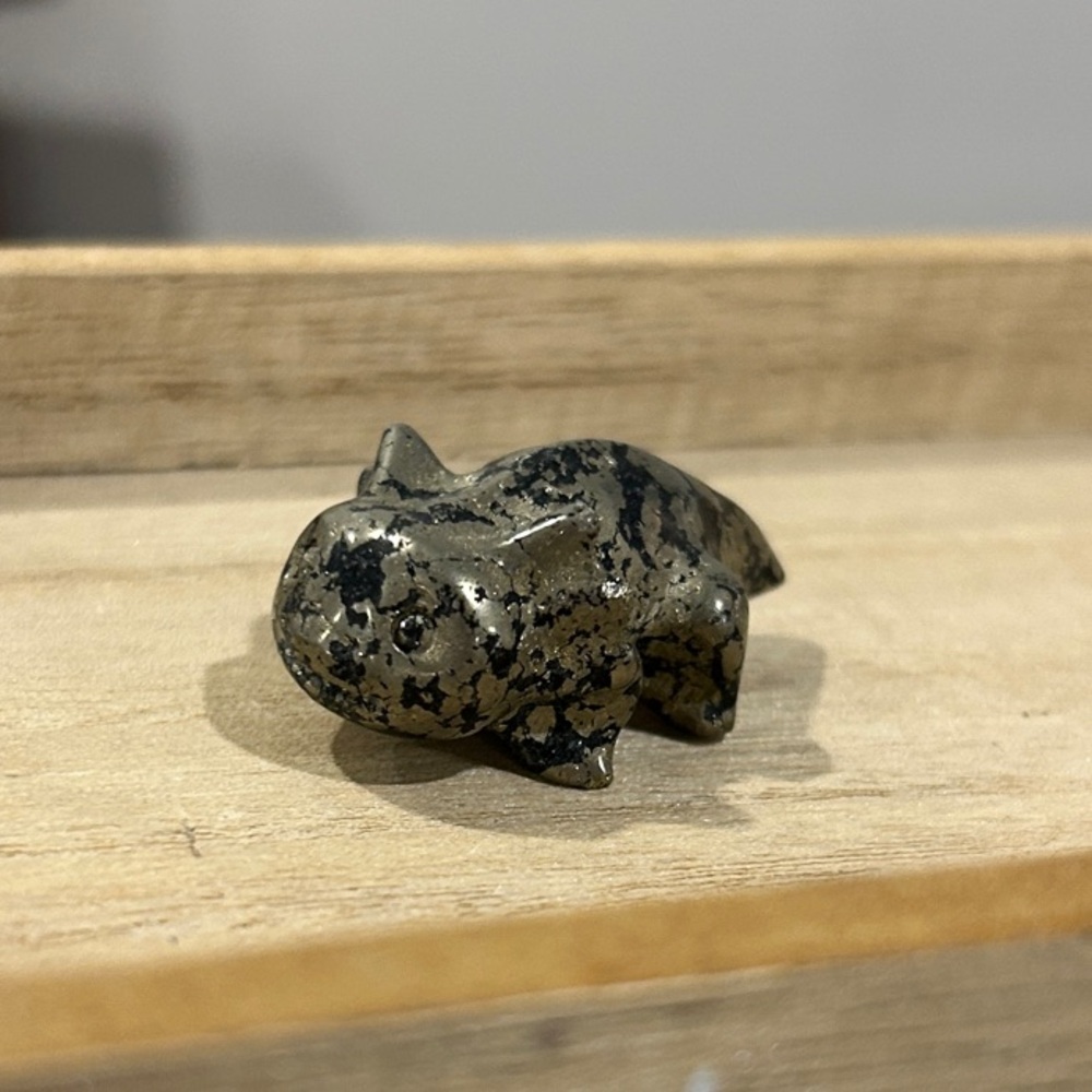 Pyrite Axolotl Figurine